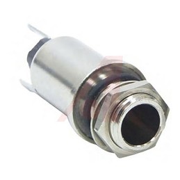 1 pcs - Switchcraft, ST DC Socket Rated At 13.0A, 24.0 V, Panel Mount, length 28.97mm, Gold, Silver, IP66, IP67, IP68