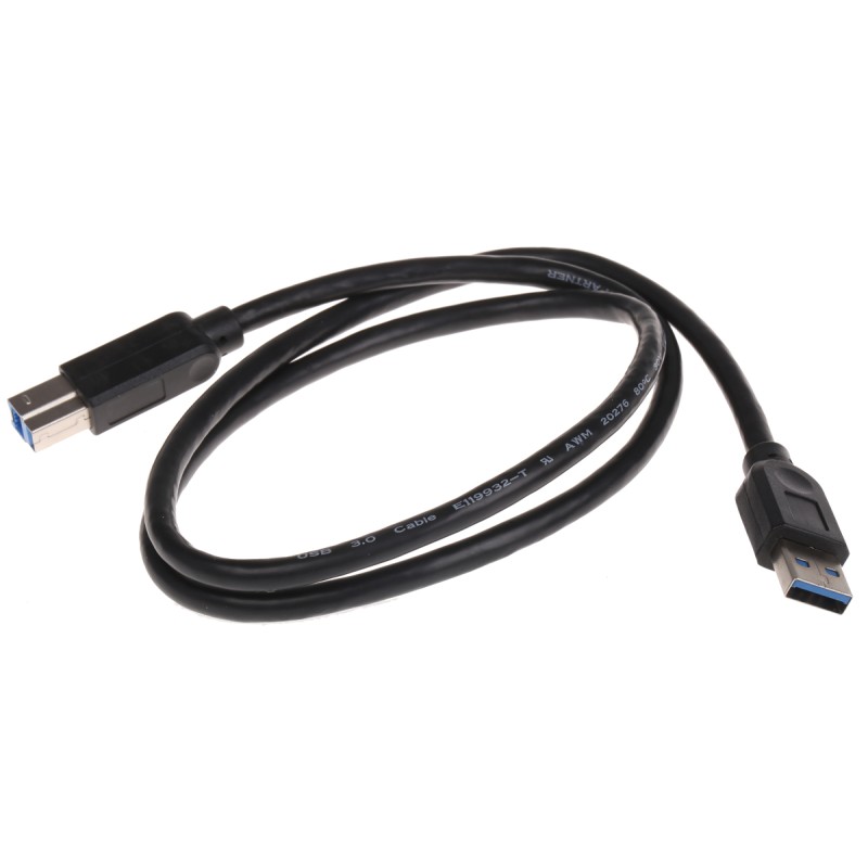 1 pcs - Roline USB 3.0 Cable, Male USB A to Male USB B Cable, 800mm