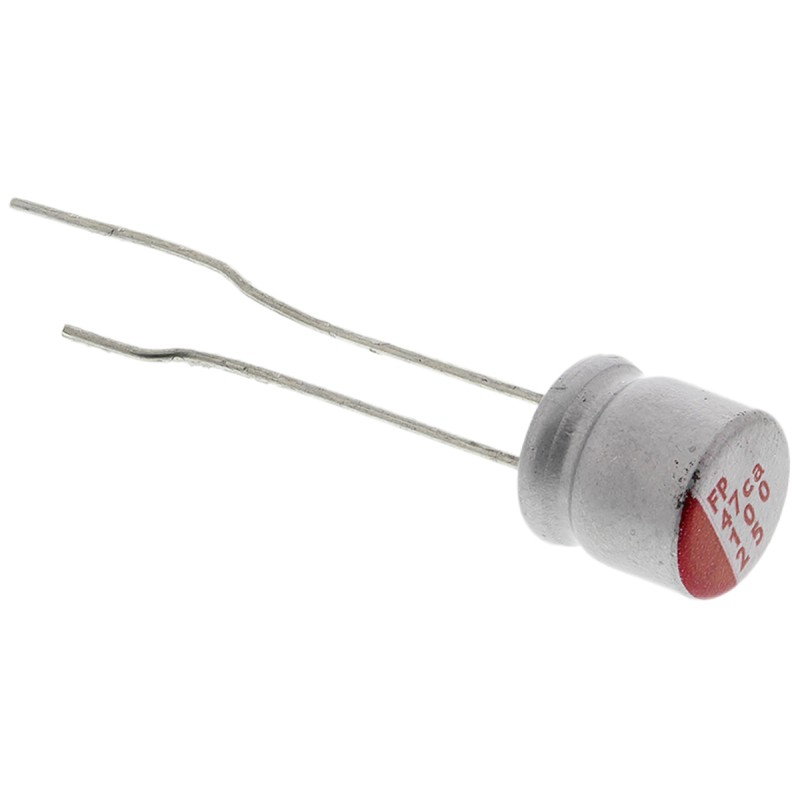 10 pcs - Nichicon 10μF Polymer Aluminium Solid Electrolytic Capacitor 25V dc, Radial, Through Hole - RNS1E100MDS1JT