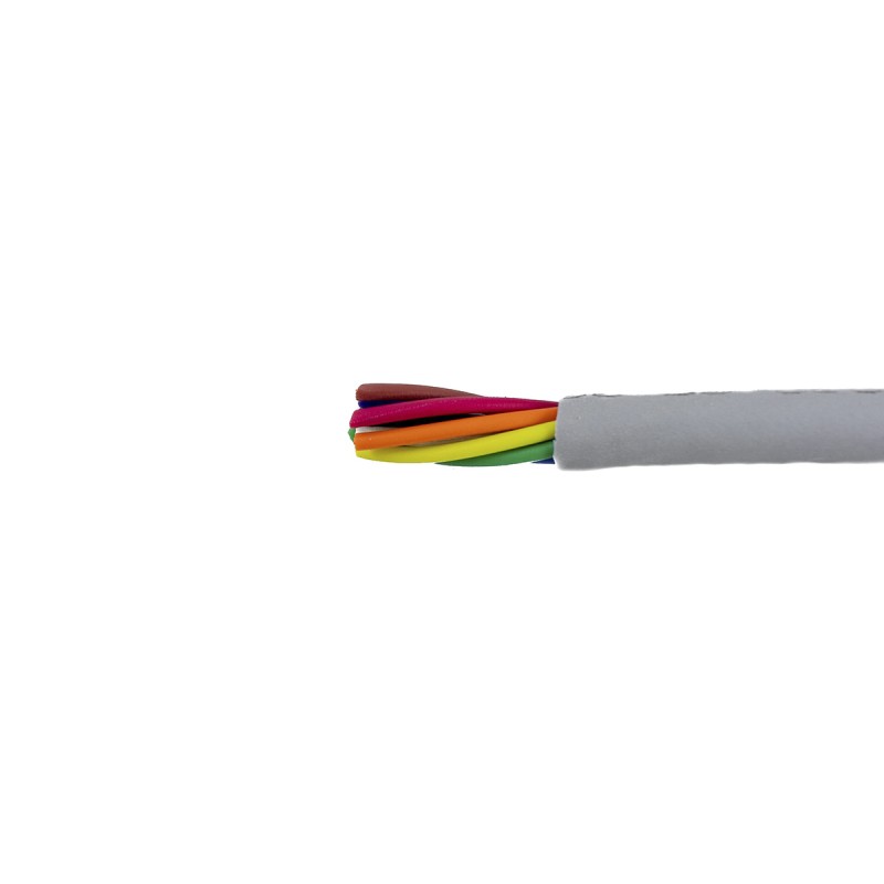 1 Reel of 100 M - Alpha Wire Multicore Data Cable, 0.23 mm², 8 Cores, 24 AWG, Unscreened, 100m, Grey Sheath