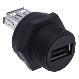 1 pcs - RS PRO Straight, Panel Mount, Socket Type A 2.0 IP67 USB Connector