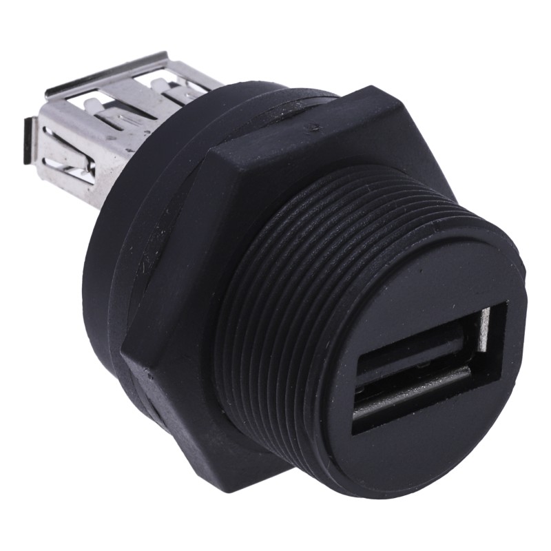 1 pcs - RS PRO Straight, Panel Mount, Socket Type A 2.0 IP67 USB Connector