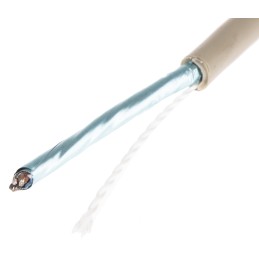 1 Reel of 100 M - Alpha Wire Multicore Data Cable, 0.23 mm², 2 Cores, 24 AWG, Screened, 100m, Grey Sheath