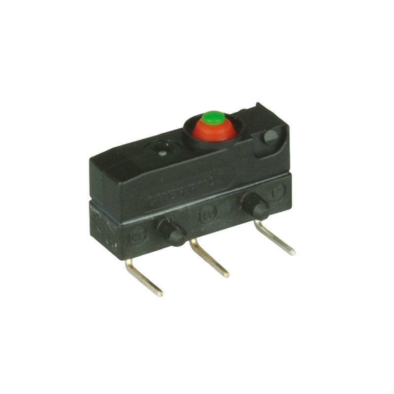 1 pcs - ZF Button Micro Switch, Solder Terminal, 100 mA @ 30 V dc, SPDT, IP6K7