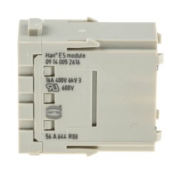 1 pcs - HARTING Heavy Duty Power Connector Module, 16A, Male, Han-Modular Series, 5 Contacts