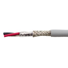 1 Reel of 30 M - Alpha Wire EcoCable Mini Control Cable, 2 Cores, 0.09 mm², ECO, Screened, 30m, Grey mPPE Sheath, 28 AWG