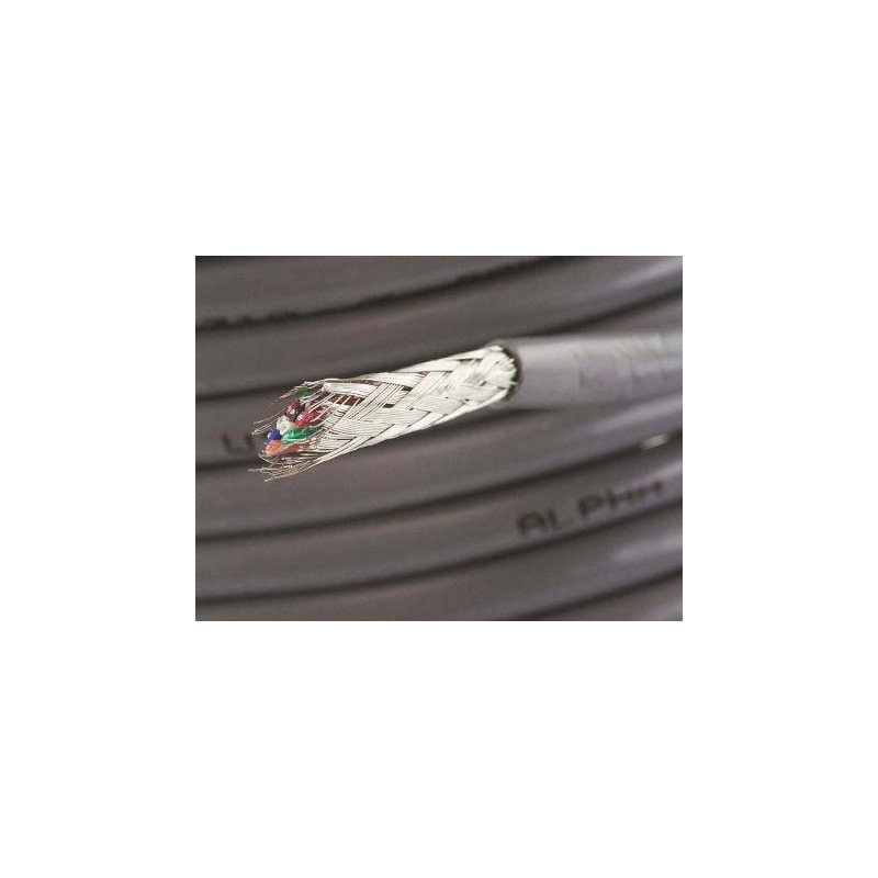 1 Reel of 30 M - Alpha Wire Alpha Essentials Control Cable, 10 Cores, 0.23 mm², Screened, 30m, Grey PVC Sheath, 24 AWG