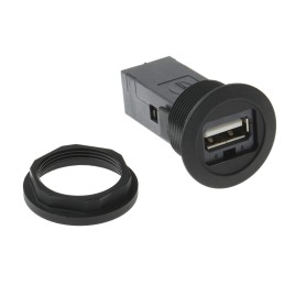 1 pcs - HARTING Straight, Panel Mount, Socket Type A to A 2.0 USB Connector