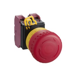 1 pcs - Idec YW Series Twist Release Illuminated Emergency Stop Push Button, Panel Mount, 22mm Cutout, 1NC, IP65