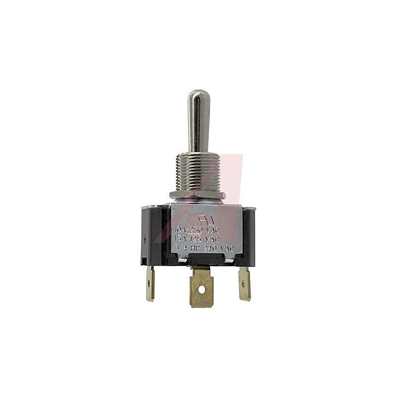 1 pcs - Carling Technologies Toggle Switch, Panel Mount, (On)-Off-(On), SPST, Tab Terminal, 250V ac