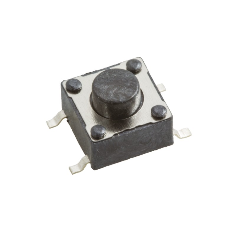 1 pcs - Black Tactile Switch, SPST 50 mA @ 12 V dc 1.6mm Surface Mount