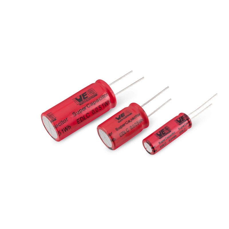 2 pcs - Wurth Elektronik 10F Supercapacitor -10 - +30% Tolerance, WCAP-STSC 2.7V dc, Through Hole