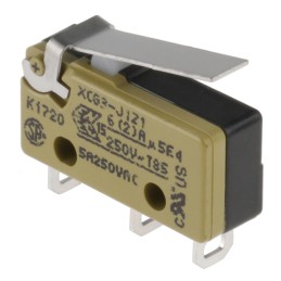 1 pcs - Saia-Burgess Hinge Lever Micro Switch, Solder Terminal, 5 A @ 250 V ac, CO, IP40