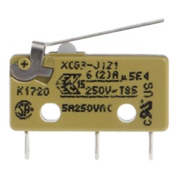 1 pcs - Saia-Burgess Hinge Lever Micro Switch, Solder Terminal, 5 A @ 250 V ac, CO, IP40