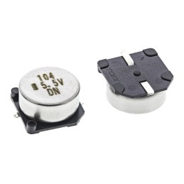 2 pcs - KEMET 0.1F Supercapacitor -20 - +80% Tolerance, Supercap FC 5.5V dc, Through Hole