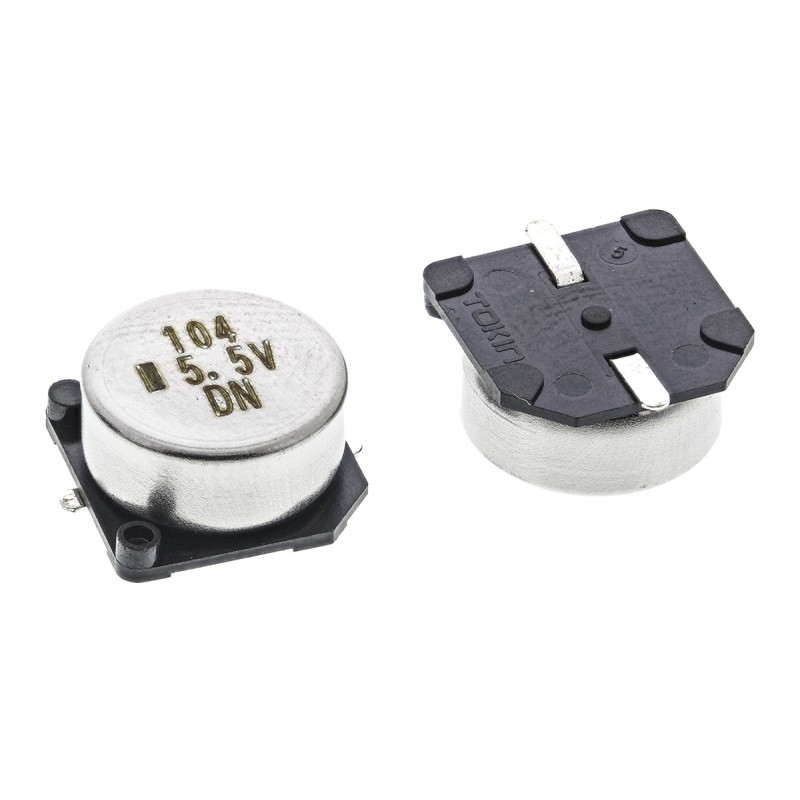 2 pcs - KEMET 0.1F Supercapacitor -20 - +80% Tolerance, Supercap FC 5.5V dc, Through Hole