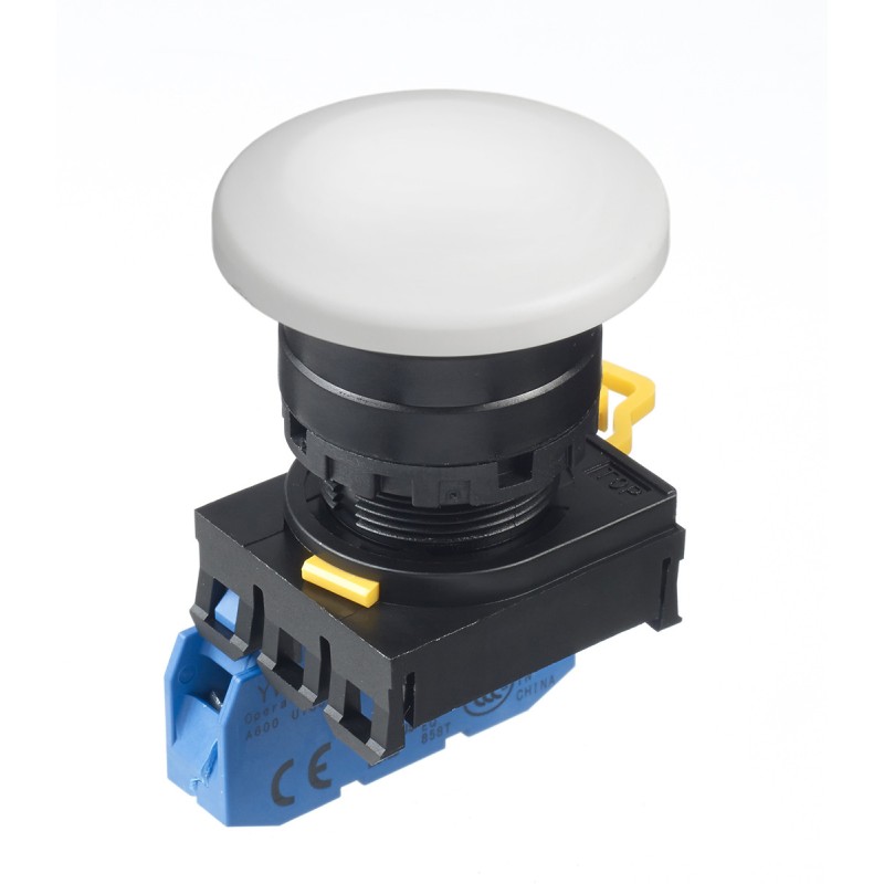 1 pcs - Idec YW Series Illuminated Push Button Complete Unit, Panel Mount, 22mm Cutout, SPST, IP65
