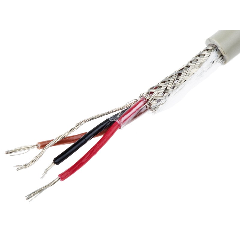 1 Reel of 50 M - Alpha Wire Multicore Data Cable, 0.35 mm², 3 Cores, 22 AWG, Screened, 50m, Grey Sheath