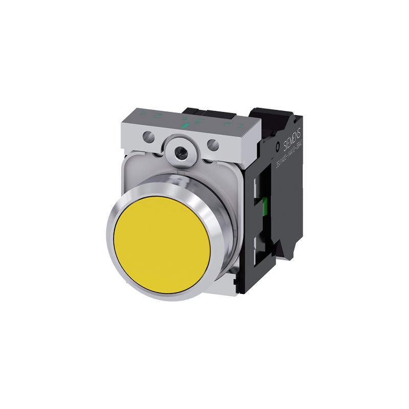 1 pcs - Siemens SIRIUS ACT Series Push Button Complete Unit, Panel Mount, 22mm Cutout, SPST