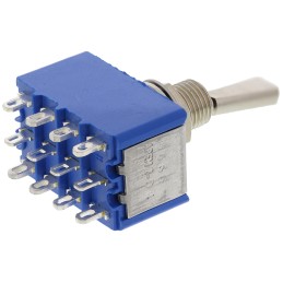 1 pcs - APEM Toggle Switch, Panel Mount, On-On, 4PDT, Solder Terminal