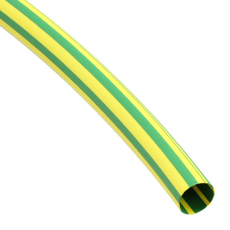 1 Reel of 76 M - Alpha Wire Heat Shrink Tubing, Green, Yellow 6.3mm Sleeve Dia. x 76m Length 2:1 Ratio, FIT-260 Series