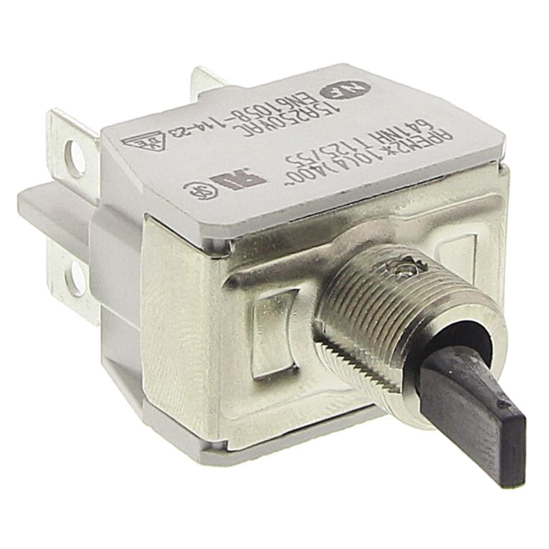 1 pcs - APEM Toggle Switch, Panel Mount, (On)-Off, 2RT, Tab Terminal