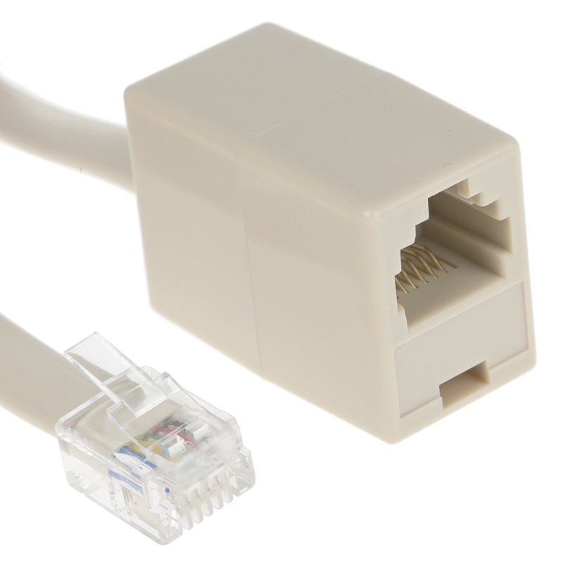 1 pcs - Decelect Phone Accessory, Telephone Cord, White, 5m