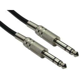 1 pcs - RS PRO Male 6.35mm Stereo Jack to Male 6.35mm Stereo Jack Aux Cable, Black, 6m