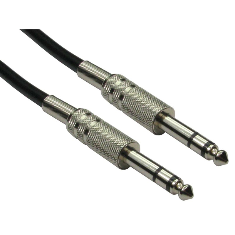 1 pcs - RS PRO Male 6.35mm Stereo Jack to Male 6.35mm Stereo Jack Aux Cable, Black, 6m