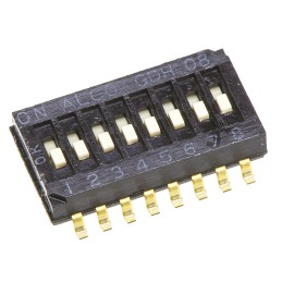 1 pcs - TE Connectivity 8 Way Surface Mount DIP Switch SPST, Rocker Actuator
