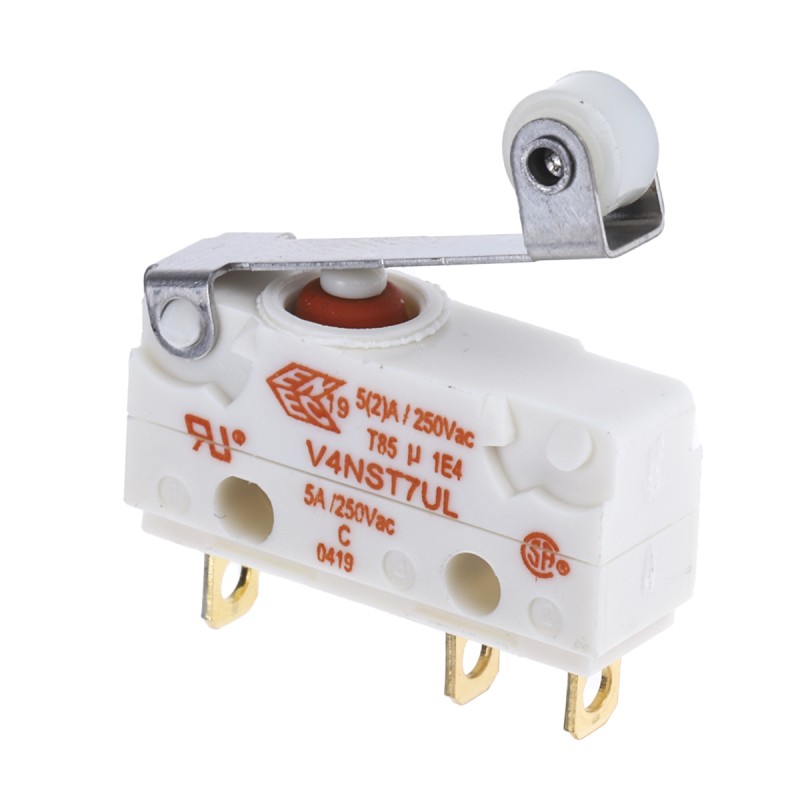 1 pcs - Saia-Burgess Roller Lever Micro Switch, Solder Terminal, 5 A @ 250 V ac, SPDT, IP67