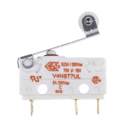 1 pcs - Saia-Burgess Roller Lever Micro Switch, Solder Terminal, 5 A @ 250 V ac, SPDT, IP67
