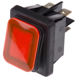 1 pcs - Molveno Illuminated DPST, On-None-Off Rocker Switch Panel Mount