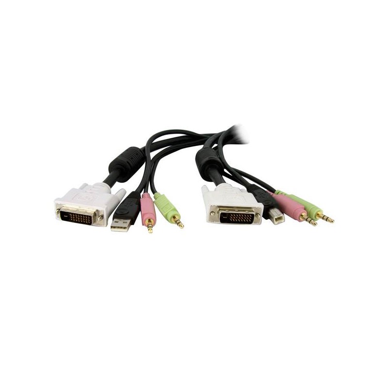 1 pcs - StarTech.com Male 3.5mm Stereo Jack x 2, DVI-D Dual Link, USB A to Male 3.5mm Stereo Jack x 2, DVI-D Dual Link, USB B