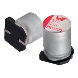 2 pcs - Wurth Elektronik 100μF Surface Mount Polymer Capacitor, 25V dc