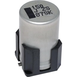 2 pcs - Panasonic 150μF Surface Mount Polymer Capacitor, 63V dc