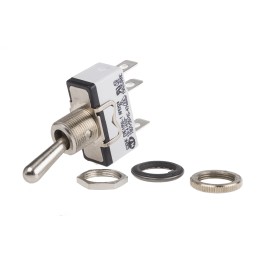 1 pcs - APEM Toggle Switch, Panel Mount, On-On, SPST, Solder Lug Terminal, 250V ac