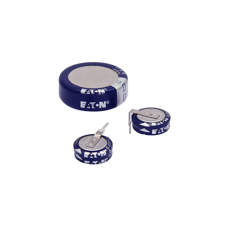 2 pcs - Eaton 1F Supercapacitor -20 - +80% Tolerance, 5.5V dc, Through Hole