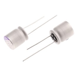 2 pcs - Panasonic 1.5mF Through Hole Polymer Capacitor, 6.3V dc