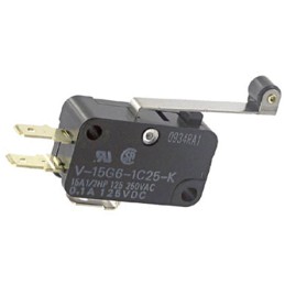 1 pcs - Omron Hinge Roller Lever Micro Switch, Quick Connect Terminal, 15 A @ 250 V ac, SP-CO, IP40