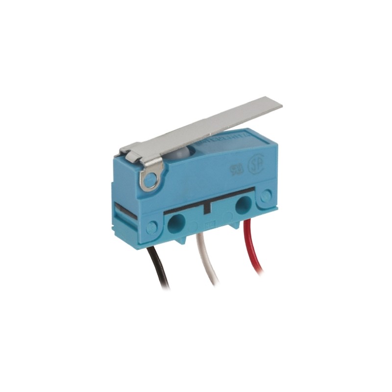 1 pcs - Panasonic Short Hinge Lever Micro Switch, Pre-wired Terminal, 2 A @ 30 V dc, SP-CO, IP67