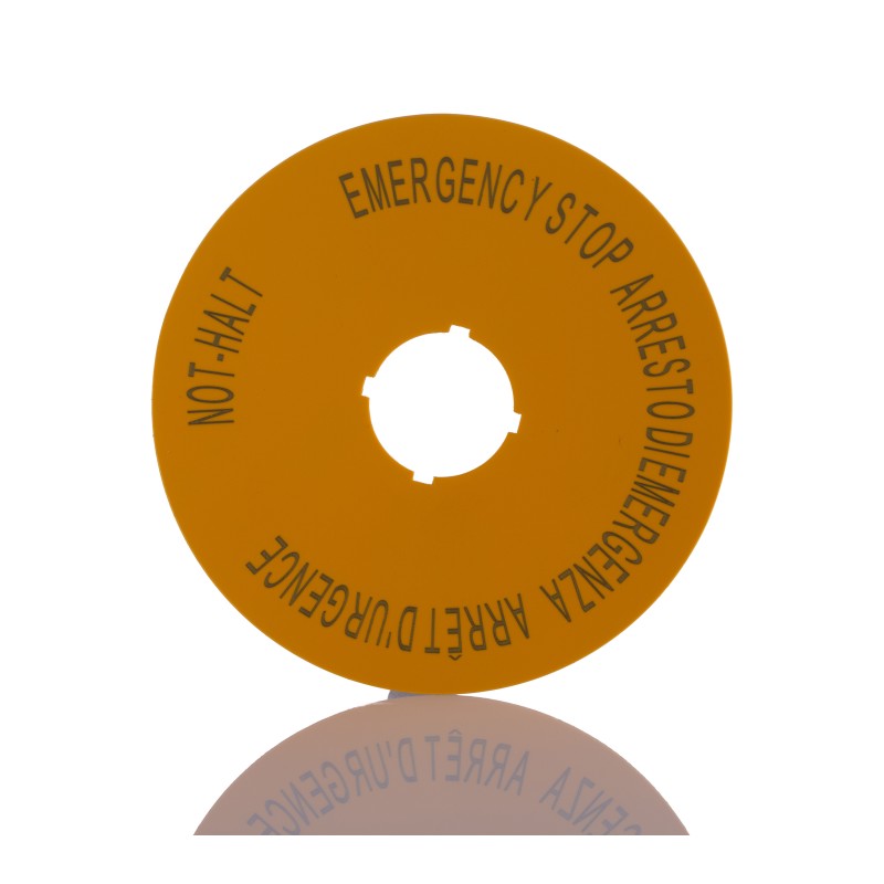1 pcs - Eaton Legend Plate for Use with M22 Series Modular Push Buttons, Arrêt d'urgence - Emergency Stop - Arresto di