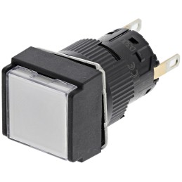 1 pcs - Schneider Electric Harmony XB6 Series Illuminated Push Button, Spring Return, Panel Mount, 16mm Cutout, SPDT, White