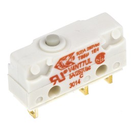 1 pcs - Saia-Burgess Plunger Micro Switch, Solder Terminal, SPDT, IP40
