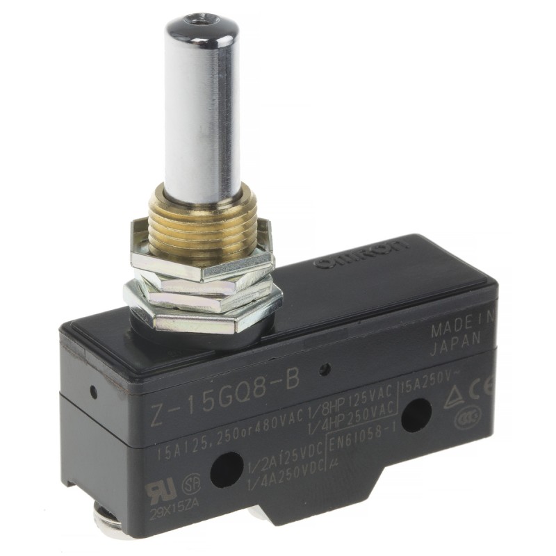 1 pcs - Omron Plunger Limit Switch, NO/NC, IP00, SPDT, Thermosetting Resin Housing, 500V ac Max, 15A Max