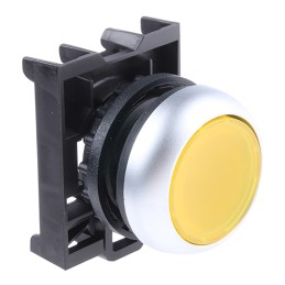 1 pcs - Eaton RMQ Titan M22 Series Yellow Illuminated Momentary Push Button Head, 22mm Cutout, IP69K