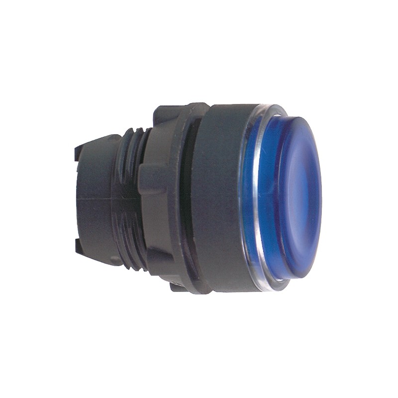 1 pcs - Schneider Electric Harmony XB5 Series Blue Illuminated Spring Return Push Button Head, 22mm Cutout, IP66, IP67, IP69K