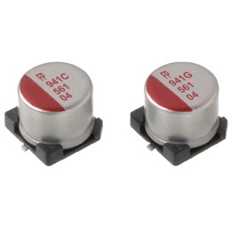 25 pcs - Nichicon 470μF Conductive Polymer Aluminium Solid Electrolytic Capacitor 6.3V dc, Surface Mount - RHA0J471MCN1GS