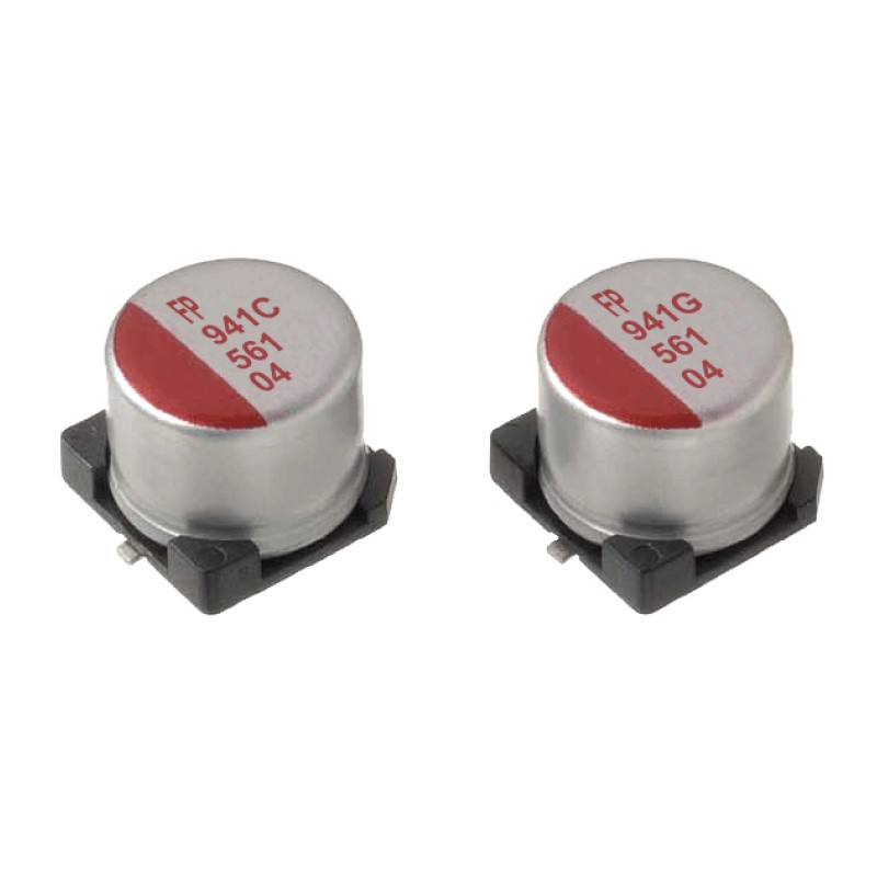 25 pcs - Nichicon 470μF Conductive Polymer Aluminium Solid Electrolytic Capacitor 6.3V dc, Surface Mount - RHA0J471MCN1GS