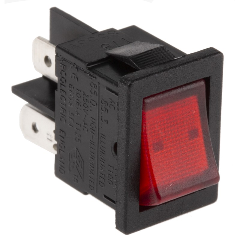 1 pcs - Arcolectric (Bulgin) Ltd Illuminated DPST, On-Off Rocker Switch Panel Mount